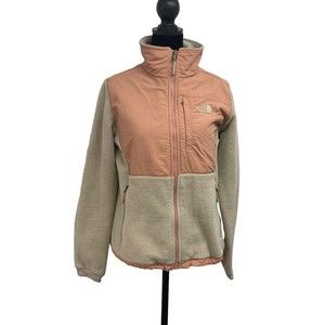 The North Face Denali Fleece Jacket Womens Size Small Tan Pink Full Zip